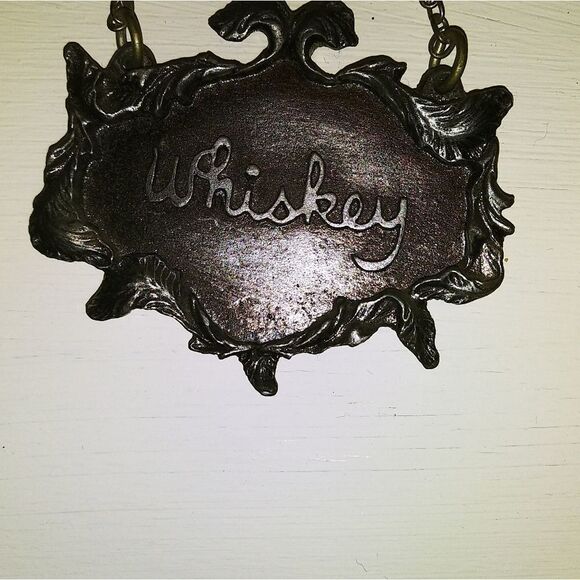 Vintage Metzke Pewter Decanter Tags 1975/Great for Moody/Speakeasy Decor!
